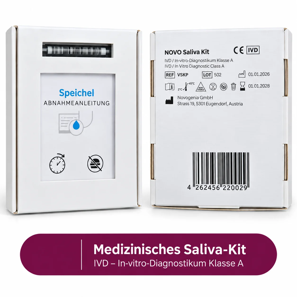 Medizinisches Saliva-Kit (CE, IVD), deutsche Anleitung